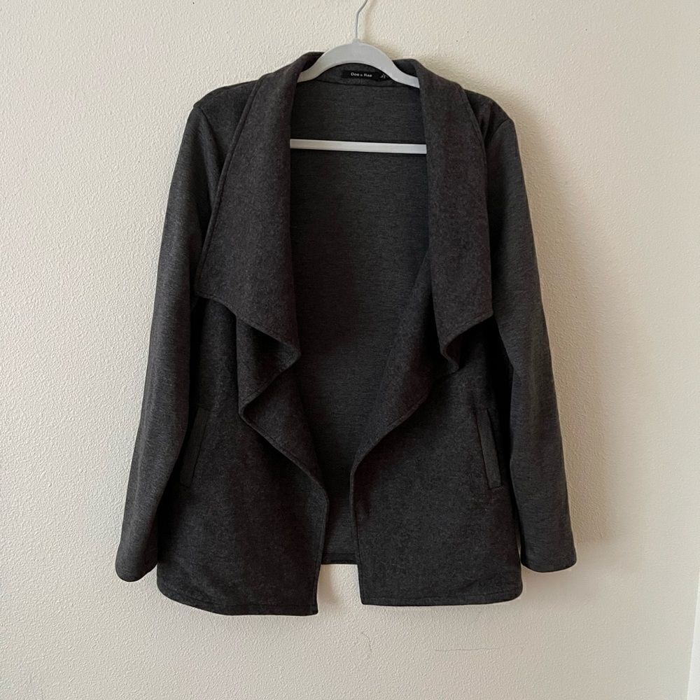 doe & rae women cropped open front cardigan L